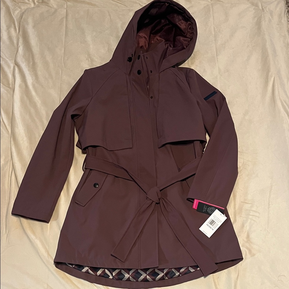 Vince Camino Women's water resistant hooded Jacket in plum